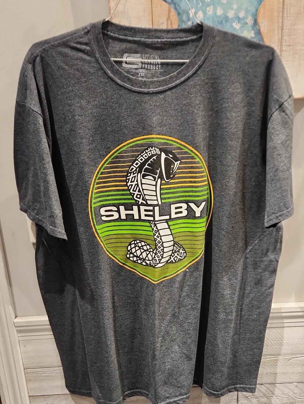 EUC GS Shelby Cobra Logo Graphic T-Shirt in Charcoal Gray Men's Sz 2XL (50/52)